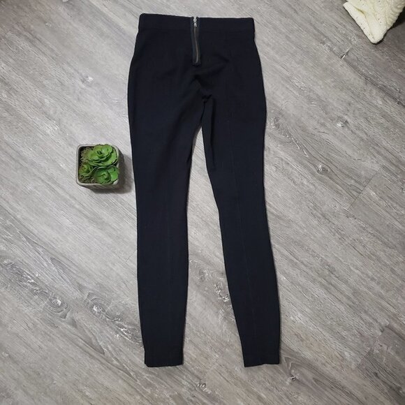 J Crew Pixie Pants Sz 00 Black Ponte Zip Up - Picture 2 of 6